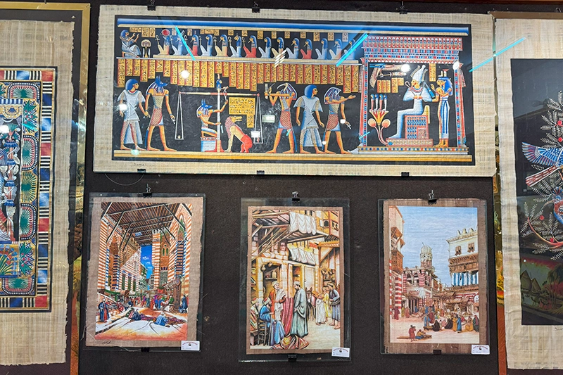 Papirüs Dükkanı ve Öğle Yemeği Giza